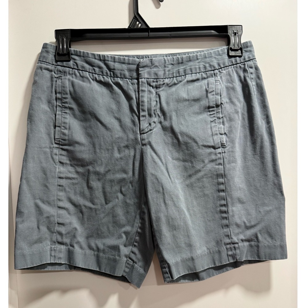 Gap Womens Gray Blue Cotton Chino Shorts Size 4 Canvas Weave Casual Summer